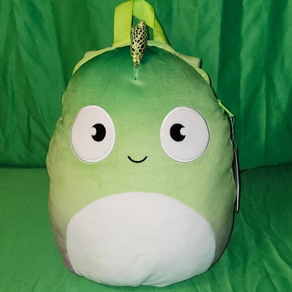 BLACK FRIDAY SALE - Squishmallows Denton The Chameleon Kids Bag NWT 12" Series 2 - Picture 2 of 7